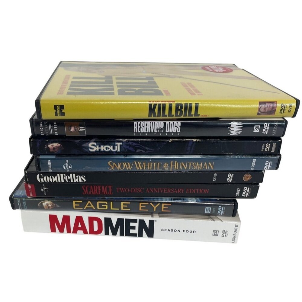 8 DVD Lot Kill Bill Res Dogs Snow White Huntsman Scarface Eagle Eye‎ Mad Men